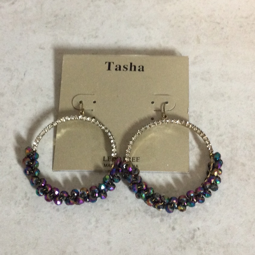 Nwt Tasha Round Blingy Bead Drop Earrings 14$